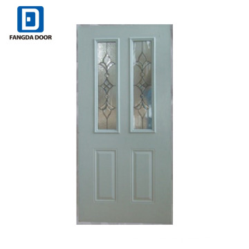 Fangda inoxidable twin lite 4 panel interior puerta de vidrio esmerilado